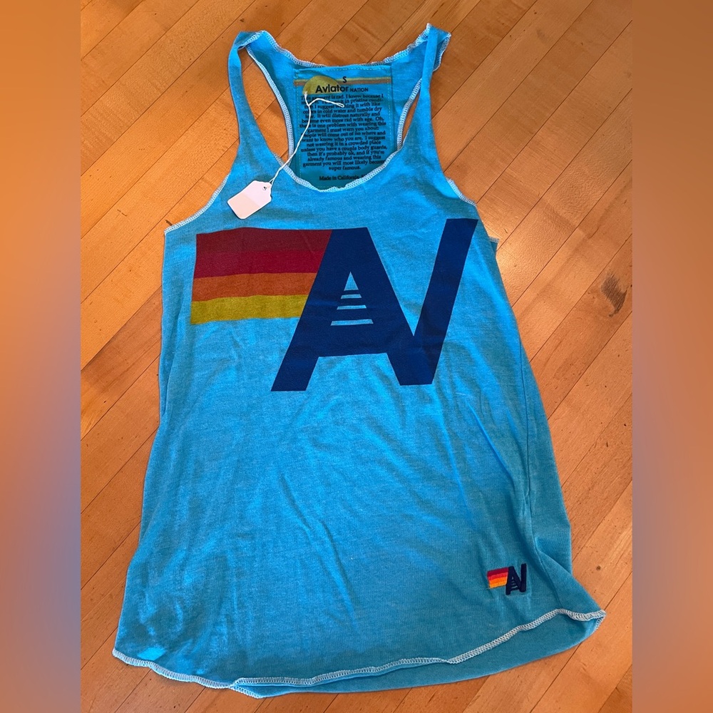 Aviator Nation Logo Tank - Blue - S - New